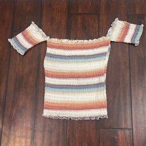 90’s SMOCKED TUBE TOP W/ SLEEVES